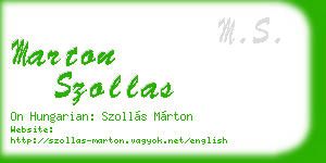 marton szollas business card