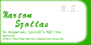 marton szollas business card